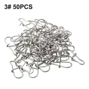 Fishing Hook-Connector 50*Fast Clip Lock Snap Swivel Solid Rings Safety Snaps