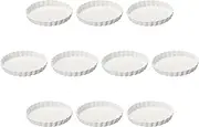 Set of 10 White Round 7 Pie Plates, 7 x 1.1 inches (18 x 2.8 cm) | Pie Plate, Ceramic, Setomonohonpo