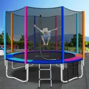 Everfit Trampoline 8/10/12FT Kids Trampolines Safety Net Pad Ladder Gift Round
