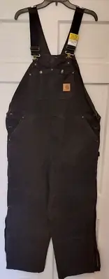 42x32 Carhartt R27 Mens Double Knee Arctic Quilt Lined Carpenter Overalls NEW,Ts