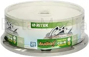 25 Ritek Audio CD-R 52x Full Hub Printable Blank Discs
