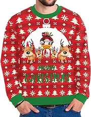 [Generic] Christmas Jumper, Winter Christmas Themed Couple Outfit, Unisex Ugly Christmas Printed Pullover, Novelty Christmas Pullover Jumpers for Men and Women