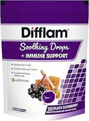 Difflam Soothing Drops + Immune Support 20 Pieces Pack, Black Elderberry