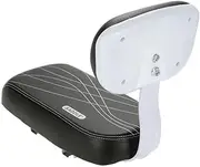 Generic 1Pc Durable Bike Seat Cushion with Backrest for Rear Rack Black PU Leather Backseat Accessory for Electric and Folding Bikes Comfortable Support for Passengers