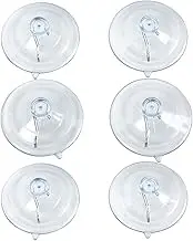 BEADNOVA Suction Cup Hooks 2.5 Inches Suction Cups with Hooks Suction Cup Hook for Window Glass Wall (6 Packs)