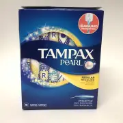 Tampax Pearl Regular Absorbency Tampons, 18 ct Unscented Leakguard Protection