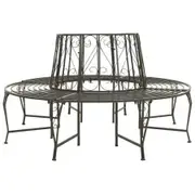 Garden Half Round Tree Bench 160 cm Steel