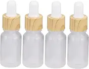 CALLARON 4pcs Refillable Glass Bottle Droppers Portable Travel Accessories for Essential Oils Perfumes Samples Airtight Containers for Easy Dispensing and Storage