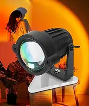 Sunset Lamp Projector Led Lights, Multicolor Changing Sunset Projection Lamp, 180 Degree Rotation Sunset Projection Light, Sunset Lamps with USB Port for Bedroom, Photography, Part