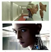 EX MACHINA 2014 SCI-FI MOVIE PHOTO LOT (2) AI ROBOT ALICIA VIKANDER ALEX GARLAND