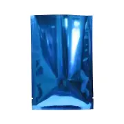 100 4.5x7" Glossy Blue Heat Sealable Trading Cards Blind Packaging Open Top Bags