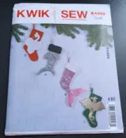 Kwik Sew Pattern K4268 ~ Christmas Stockings: Shark~Mermaid~Dragon & Swan