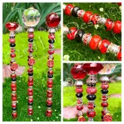 Ladybug Fairy Garden Stake Wand Beaded, Jeweled Suncatcher Decor HANDMADE IN USA