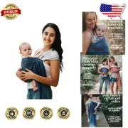 Soft Adjustable Baby Sling in Ocean Tide - Supports Healthy Hip Development
