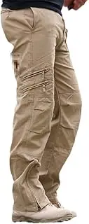 [Haitpant] Men's Cotton Cargo Pant Vintage Military Tactical Pant Work Many Pocket Camo1 Black Army Trousers