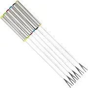 Mikinona Fruit Fork Stainless Steel Forks for Fondue BBQ Skewer Heat Insulating Handle Perfect for Roasting Marshmallows
