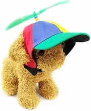 Propeller Hat for Pets,Outdoor Bamboo Dragonfly hat, pet Personalized Duckbill hat (Green, L)