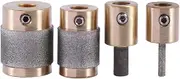 4 Standard Brass Grit Grinding Bits 1 inch 3/4 inch 1/8 inch 1/4 inch for Inland Stained Glass