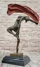 Art Deco Flag Dancer Bronze Sculpture Marble Statue Figurine Deal