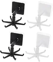 PRETYZOOM 4Pcs Rotatable Utensil Hanger Space Saving Kitchen Storage Rack for Spatula and Spoon Organization Wall Mounted Design with Rotation and Options