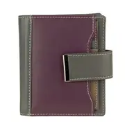 Franco Bonini 21-01 Purple/Multi RFID leather wallet removable card holder