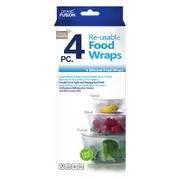 Grand Fusion Silicone Food Wraps (4-Pack)