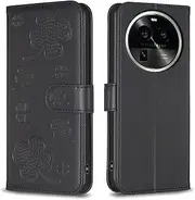 for Oppo Find X6 Pro, Wallet Case with 3 Card Solts 1 Cash Slot,PU Leather Flip Shockproof Kickstand Phone Case Compatible with Oppo Find X6 Pro 5G 6.82 inch(Black)