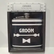Groom 6oz Stainless Steel Flask Boston Warehouse