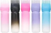 Root Comb Applicator Bottle, 5pcs Hair Dye Applicator Brush, Scalp Oil Dispenser | Graduated Scale Portable Scalp Comb For Home Beauty School Barber Shop Travel