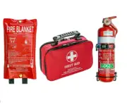 Free Delivery - First Aid, + 1kg Dry Chem extinguisher & Fire Blanket 1MX1M
