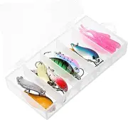 VICASKY Set of 3 Portable Fishing Baits Fake Lures High Toughness for Bass Panfish Trout Saltwater/Freshwater Lure Kit Metal Spoon