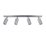 Pillar Light Adjustable 4 Light GU10 Titanium IP44 Rectangular Bar Back Plate