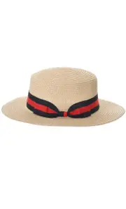 Woven Straw Boater Adults Costume Hat