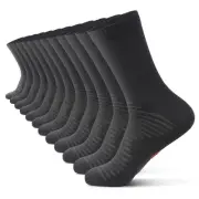 Compression Athletic Crew Socks (6 Pairs) for Men & Women