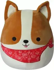 Squishmallows Original 12-Inch Reginald Corgi with Red Bandana - Medium-Sized Ul