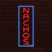 NEW "NACHOS" w/BORDER VERTICAL 30x12 INCH LED FLEX WINDOW/WALL INDOOR SIGN 31598