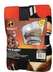 Disney Pixar Incredibles 2 Plush Throw Blanket 62” x 90” Super Soft New
