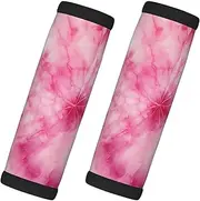 [Generic] Pink White Tie Dye Print Luggage Handle Wraps Grips 2 Pack For Suitcase Travel Luggage Tags/Identifiers/Marker Travel Accessories For Airplane