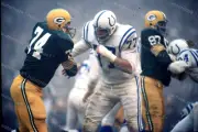 GREEN BAY PACKERS vs BALTIMORE COLTS 1960's NFL Original 35mm Photo Slide