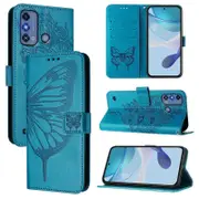 Embossed Butterfly Leather Phone Case For ZTE Blade A53 Pro