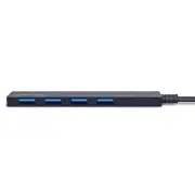 Bonelk Long-Life USB-C to 4 Port USB 3.0 Slim Hub (Black)