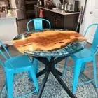 Round Table Top Epoxy Resin Accacia Wood Table Top Coffee Table For Kitchen