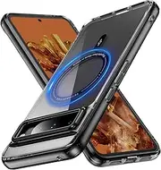 [RUNGOS] for Google Pixel 8 Pro Case Magsafe [Strong Magnetic] [Slim Fit][12Ft Mili-grade Drop Protection] Hard Back Shockproof Case for Google Pixel 8 Pro Magsafe Phone Case, Magnetic Cover 6.7'' Clear