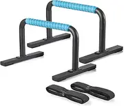Purife Steel Black Anti-Slip Parallettes Push Up Bars Floor for Men, Strength Training Equipment Gymnastics Calisthenics Bars, Push-up Handles for Home Fitness, Workouts