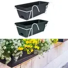 Fence Balcony Hanging Planter Container Detachable Tray Outdoor Flower Pot