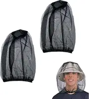 Pack of 2 Mosquito Net Head, Hat with Mosquito Net, Face Mesh, Mosquito Head, Head Protection Face Mosquito Nets Protection Net for Outdoor/Climbing Hiking for Insect Protection