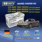 CS車材-VARTA 華達電池 PORSCHE 911 12年後 E39 F21 G14 AGM 代客安裝 非韓製