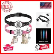 2-Pack Reflective-Breakaway Cat Collars with Bells with QR Code Name Tag, Cat...