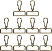 uxcell 10pcs Metal D Ring Lobster Claw Clasps 1.5" (38mm) Zinc Alloy 360 Degree Swivel Trigger Push Gate Snap Hooks for Keychains Jewelry Strap DIY Crafts, Bronze