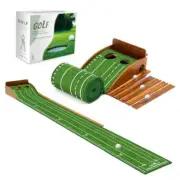 Putting Green Indoor Outdoor Mat: Golf Putting Mat with Durable Solid Wooden